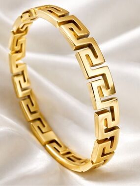 Fashion Jewelry Gold Greek Key Bangle Bracelet